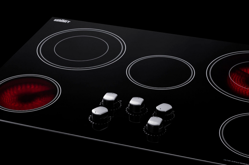 Summit 36" Wide 208-240V 5-Burner Radiant Cooktop Refrigerator Accessories Summit Appliance   