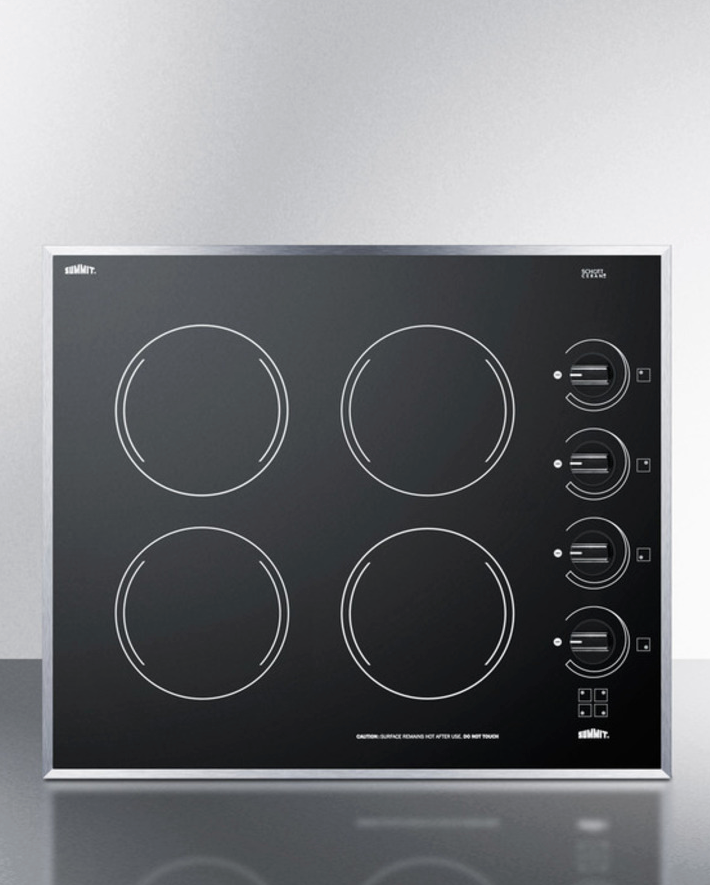 Summit 24" Wide 230V 4-Burner Radiant Cooktop Refrigerator Accessories Summit Appliance   