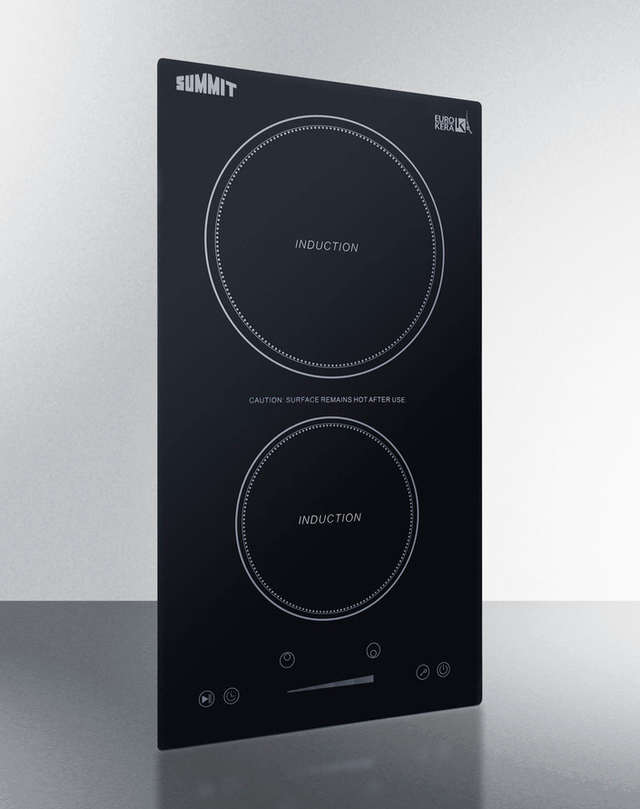 Summit 12" Wide 115V 2-Zone Induction Cooktop, Cord Included Refrigerator Accessories Summit Appliance   