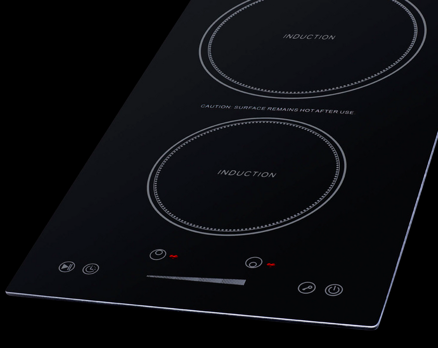 Summit 12" Wide 115V 2-Zone Induction Cooktop, Cord Included Refrigerator Accessories Summit Appliance   