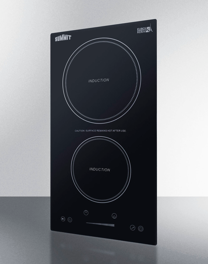 Summit 12" Wide 115V 2-Zone Induction Cooktop, Cord Included Refrigerator Accessories Summit Appliance   