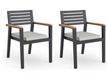 Rhodes Dining Chair (Set of 2) outdoor funiture New Age Rhodes Dining Chair (Set of 2) - Aluminum - Cast Silver  