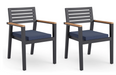 Rhodes Dining Chair (Set of 2) outdoor funiture New Age Rhodes Dining Chair (Set of 2) - Aluminum  - Spectrum Indigo  