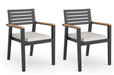Rhodes Dining Chair (Set of 2) outdoor funiture New Age Rhodes Dining Chair (Set of 2) - Aluminum  - Canvas Natural  