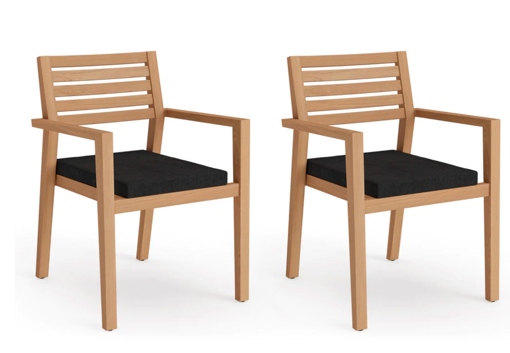 Rhodes Dining Chair (Set of 2) outdoor funiture New Age Rhodes Dining Chair (Set of 2) - Teak  - Loft Charcoal  