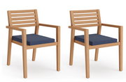 Rhodes Dining Chair (Set of 2) outdoor funiture New Age Rhodes Dining Chair (Set of 2) - Teak  - Spectrum Indigo  