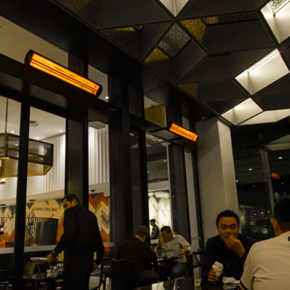 Bromic Heating BH0420030 Black Tungsten Smart-Heat Electric Outdoor Patio Heater - 220/240V, 2000W Patio Heater Covers CG Products   