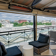 Bromic Heating BH0420030 Black Tungsten Smart-Heat Electric Outdoor Patio Heater - 220/240V, 2000W Patio Heater Covers CG Products   