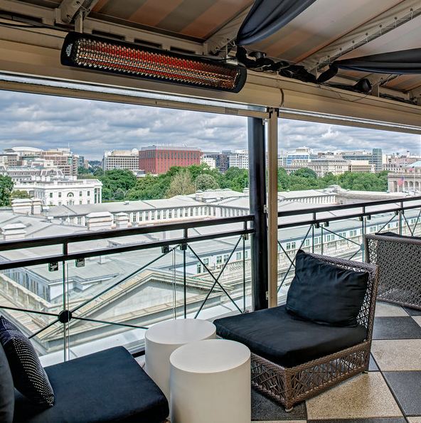 Bromic Heating BH0420030 Black Tungsten Smart-Heat Electric Outdoor Patio Heater - 220/240V, 2000W Patio Heater Covers CG Products   