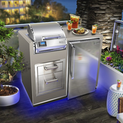 Firemagic Electric Grill Island Bundle with Refrigerator (36" x 44") - GFRC Island in Smoke finish  CG Products   