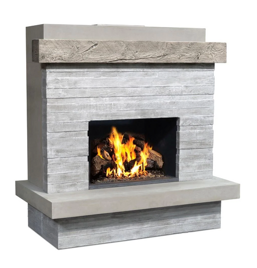 American Fyre Designs Brooklyn 68-Inch Free Standing Outdoor Gas Fireplace Fireplaces CG Products Silver Pine Liquid Propane - $1566.00 