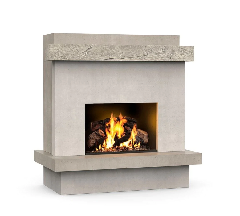 American Fyre Designs Brooklyn Smooth 68-Inch Free Standing Outdoor Gas Fireplace Fireplaces CG Products Silver Pine Brooklyn Fire place without the Insert 