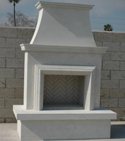 American Fyre Designs Contractor's Model 67-Inch Recessed Body and Hearth Outdoor Gas Fireplace Fireplaces CG Products With Moulding Brooklyn Fire place without the Insert 