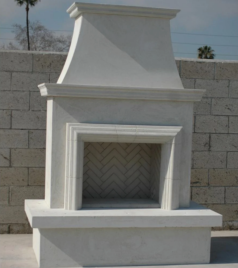 American Fyre Designs Contractor's Model 67-Inch Recessed Body and Hearth Outdoor Gas Fireplace Fireplaces CG Products With Moulding Brooklyn Fire place without the Insert 