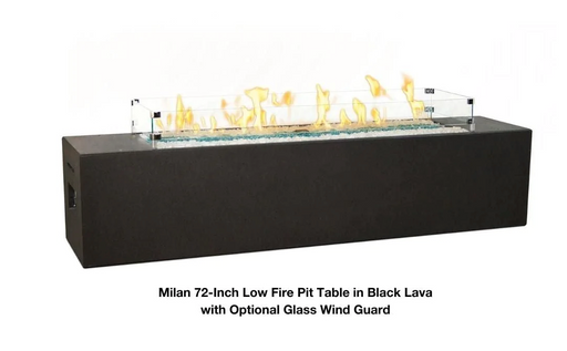American Fyre Designs Milan 72-Inch Low Linear Gas Fire Pit Table Fireplaces CG Products   