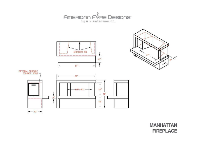 American Fyre Designs Manhattan Outdoor Gas Fireplace Fireplaces CG Products   