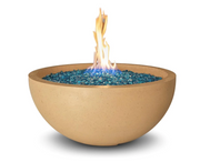 American Fyre Designs 36-Inch Round Concrete Gas Fire Bowl Fireplaces CG Products Cafe Blanco Natural Gas Manual Ignition System