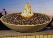 American Fyre Designs Marseille 32-Inch Round Concrete Gas Fire and Water Bowl Fireplaces CG Products   