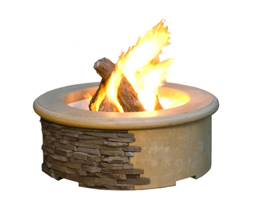 American Fyre Designs Contractor's 39-Inch Round Gas Fire Pit Fireplaces CG Products Cafe Blanco Manual Ignition System 