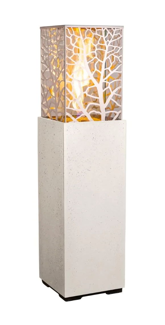 American Fyre Designs Magnolia 66-Inch Tall Outdoor Gas Fire Lantern Fireplaces CG Products White Aspen Manual Ignition System 