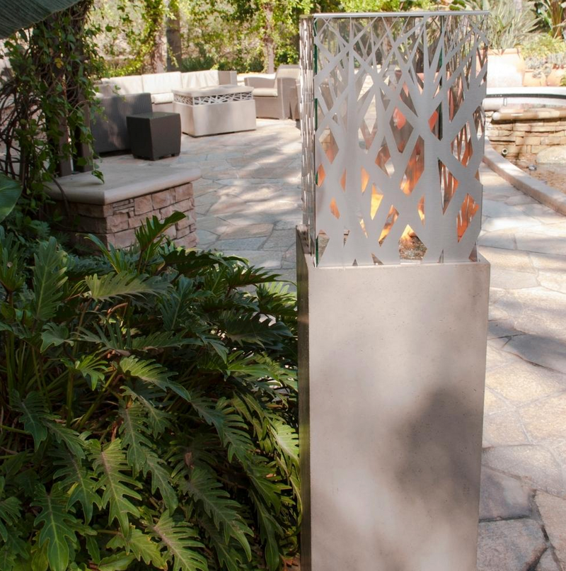 American Fyre Designs Nest 66-Inch Tall Outdoor Gas Fire Lantern Fireplaces CG Products White Aspen Manual Ignition System 