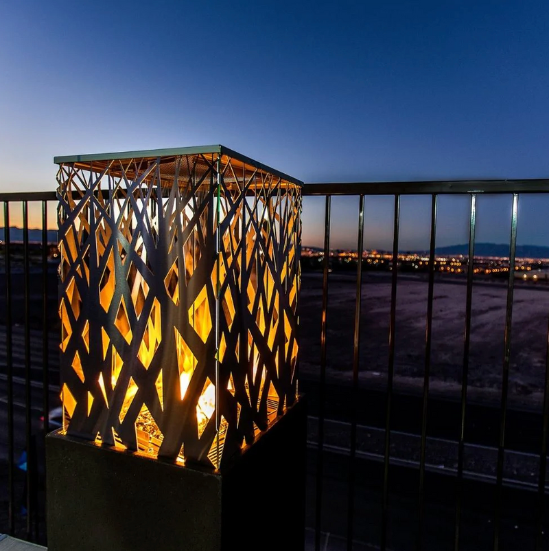 American Fyre Designs Nest 66-Inch Tall Outdoor Gas Fire Lantern Fireplaces CG Products   