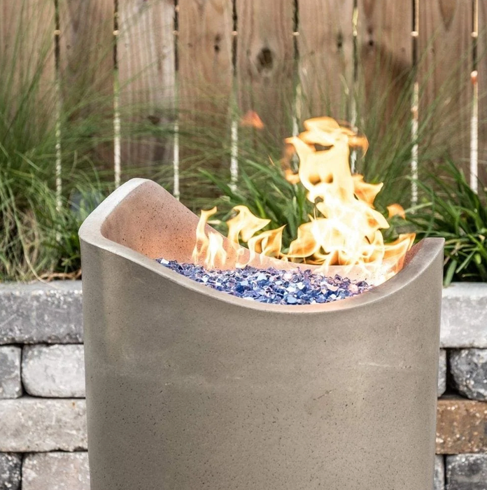 American Fyre Designs Wave 20-Inch Free Standing Outdoor Gas Fire Urn Fireplaces CG Products Smoke With Access Door 