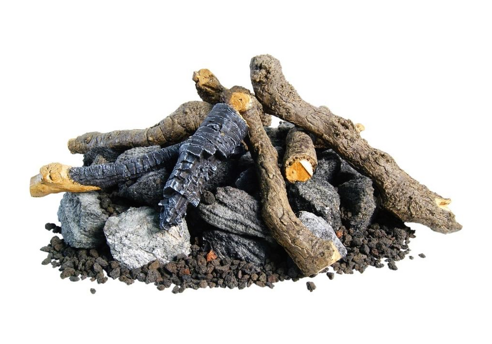 American Fyre Designs Log Sets for Gas Fire Pits Fireplaces CG Products Beachwood Logs and Stones  