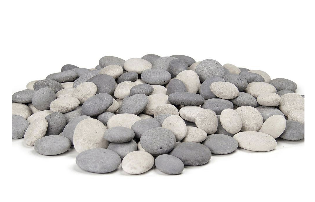 American Fyre Designs Decorative Stones for Gas Fire Pits Fireplaces CG Products Creekstone Mixed (Greige & Cloud) (140 pcs)  