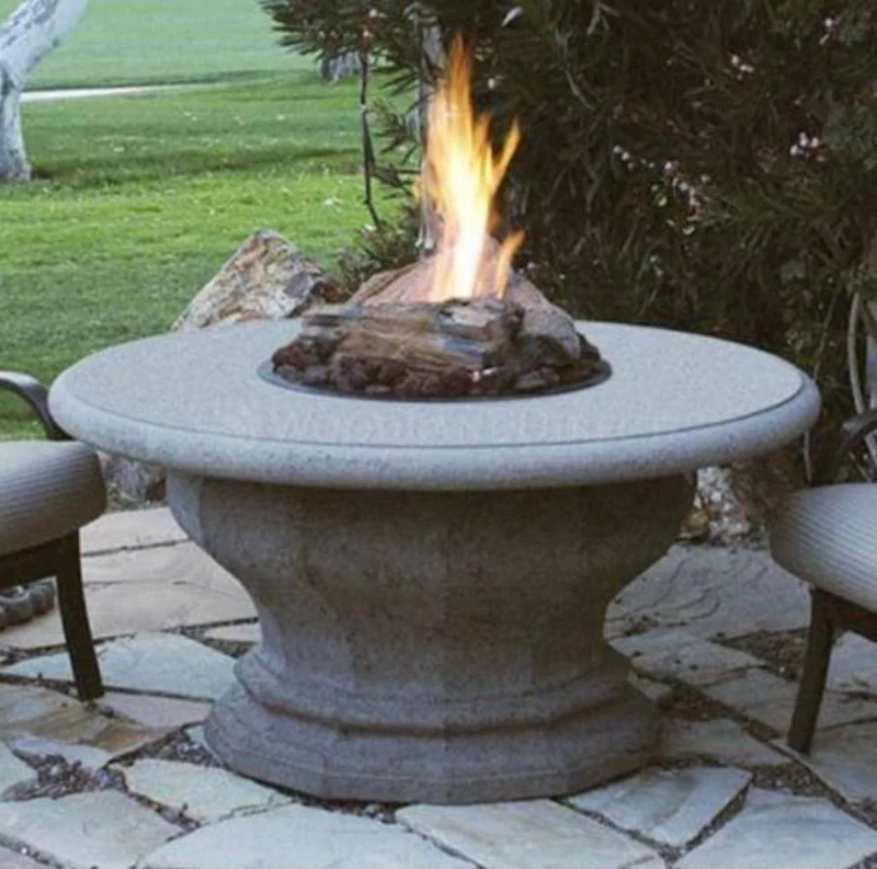 American Fyre Designs Inverted 48-Inch Concrete Round Gas Fire Pit Table Fireplaces CG Products   
