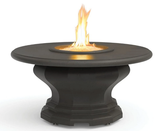 American Fyre Designs Inverted 48-Inch Concrete Round Gas Fire Pit Table Fireplaces CG Products Black lava Propane LPG 