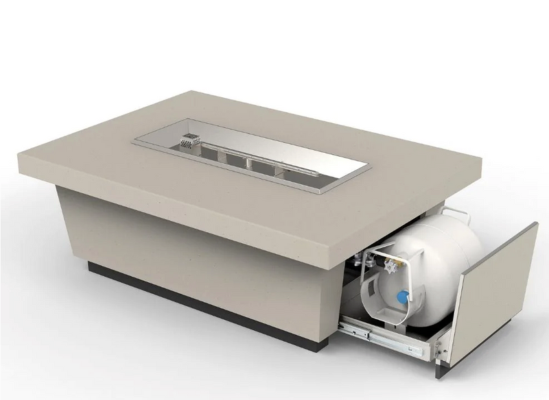 American Fyre Designs Contempo 52-Inch Concrete Rectangular LP Fire Pit Table Fireplaces CG Products   