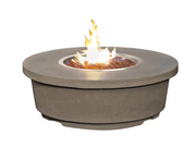 American Fyre Designs Contempo 47-Inch Concrete Round Gas Fire Pit Table Fireplaces CG Products Smoke Manual Ignition System 