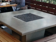 American Fyre Designs Cosmopolitan 36-Inch Concrete Square Gas Fire Pit Table Fireplaces CG Products   