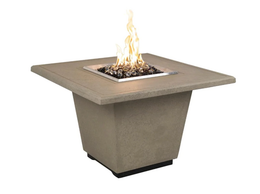 American Fyre Designs Cosmopolitan 36-Inch Concrete Square Gas Fire Pit Table Fireplaces CG Products Smoke Manual Ignition System 