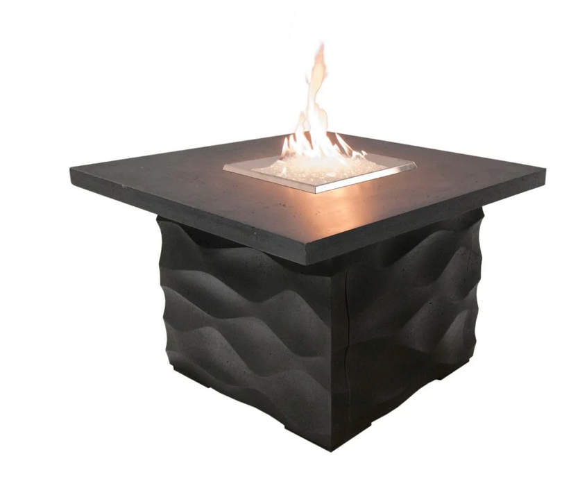 American Fyre Designs Voro 36-Inch Square Gas Fire Pit Table Fireplaces CG Products Black Lava  