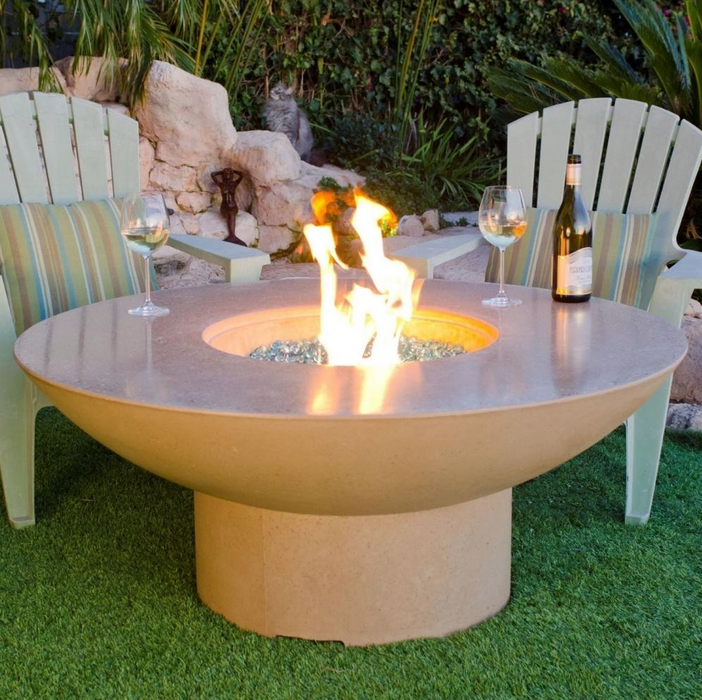 American Fyre Designs Lotus 48-Inch Round Concrete Gas Fire Pit Table Fireplaces CG Products   