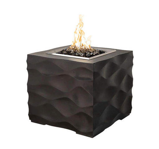 American Fyre Designs Voro Cube 26-Inch Square Gas Fire Pit Fireplaces CG Products Black Lava  