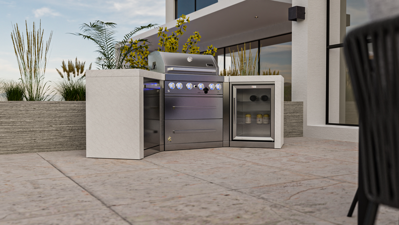 Mont Alpi 400 Deluxe Island With 45 Degree Corners And Fridge Cabinet BBQ GRILL Mont Alpi   