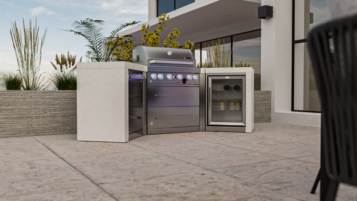 Mont Alpi 400 Deluxe Island With 45 Degree Corners And Fridge Cabinet BBQ GRILL Mont Alpi   