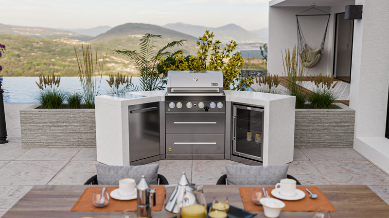 Mont Alpi 400 Deluxe Island With 45 Degree Corners And Fridge Cabinet BBQ GRILL Mont Alpi   