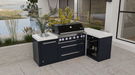 Mont Alpi 805 Black Stainless Steel Island with 90 Degree Corner and Fridge Cabinet 93'' BBQ GRILL Mont Alpi   