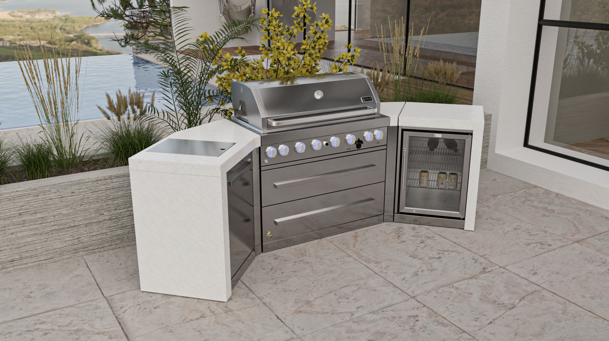 Mont Alpi 805 deluxe island with 45 degree corners and fridge cabinet 93'' BBQ GRILL Mont Alpi   