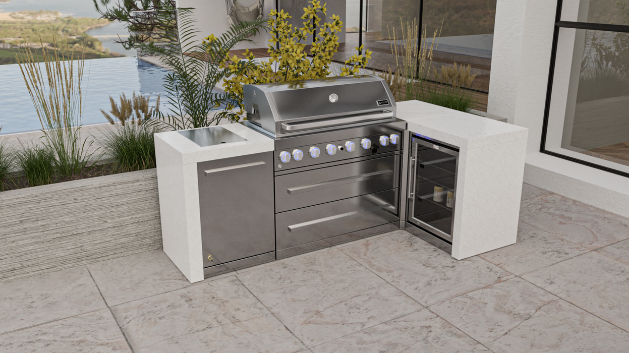 Mont Alpi 805 Deluxe Island With 90 Degree Corner And Fridge Cabinet 93'' BBQ GRILL Mont Alpi   