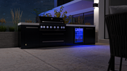 Mont Alpi 805 Black Stainless Steel Island with Beverage Center, Infrared Side Burner 11' BBQ GRILL Mont Alpi   
