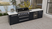 Mont Alpi 805 Black Stainless Steel Island with Beverage Center, Infrared Side Burner 11' BBQ GRILL Mont Alpi   