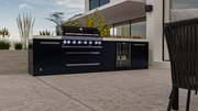 Mont Alpi 805 Black Stainless Steel Island with Beverage Center, Infrared Side Burner 11' BBQ GRILL Mont Alpi   