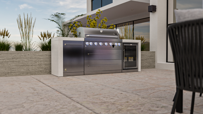 Mont Alpi 805 Deluxe Island 6 burner with Fridge Cabinet, Infrared Side Burner 93'' BBQ GRILL Mont Alpi   