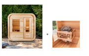 Dundalk Canadian Timber Luna White Cedar Outdoor Sauna | 2-4 People | Wood or Electric Heater  Dundalk Leisurecraft Dundalk Canadian Timber Luna White Cedar Outdoor Sauna + Harvia KIP 6KW Sauna Heater with Rocks  