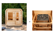 Dundalk Canadian Timber Luna White Cedar Outdoor Sauna | 2-4 People | Wood or Electric Heater  Dundalk Leisurecraft Dundalk Canadian Timber Luna White Cedar Outdoor Sauna + Saaku Electric Heater - 8KW with Rocks  